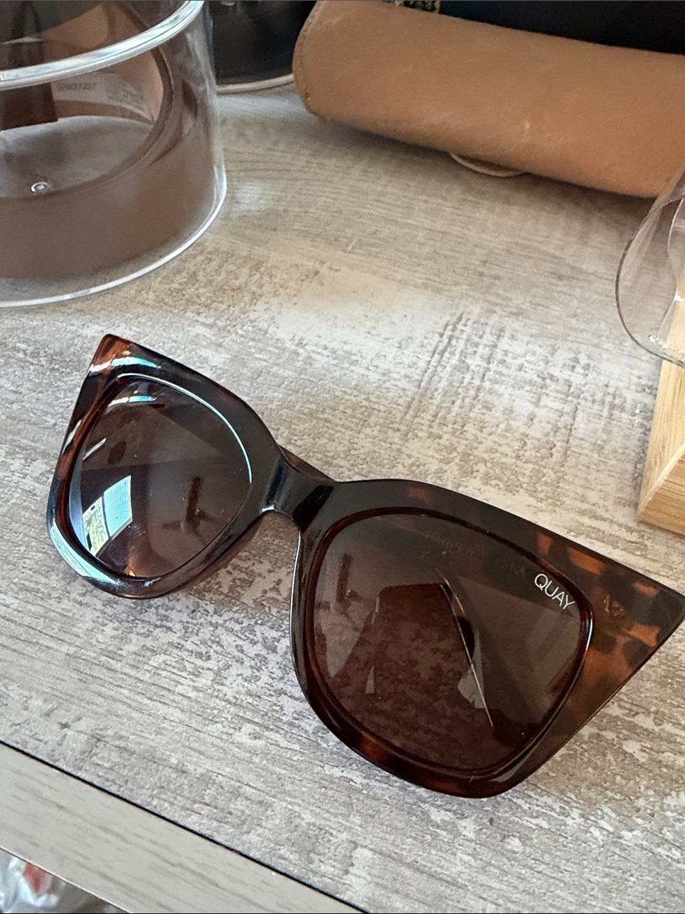 Quay Australia Tortoise Cat-Eye Sunglasses - Brown Tortoise